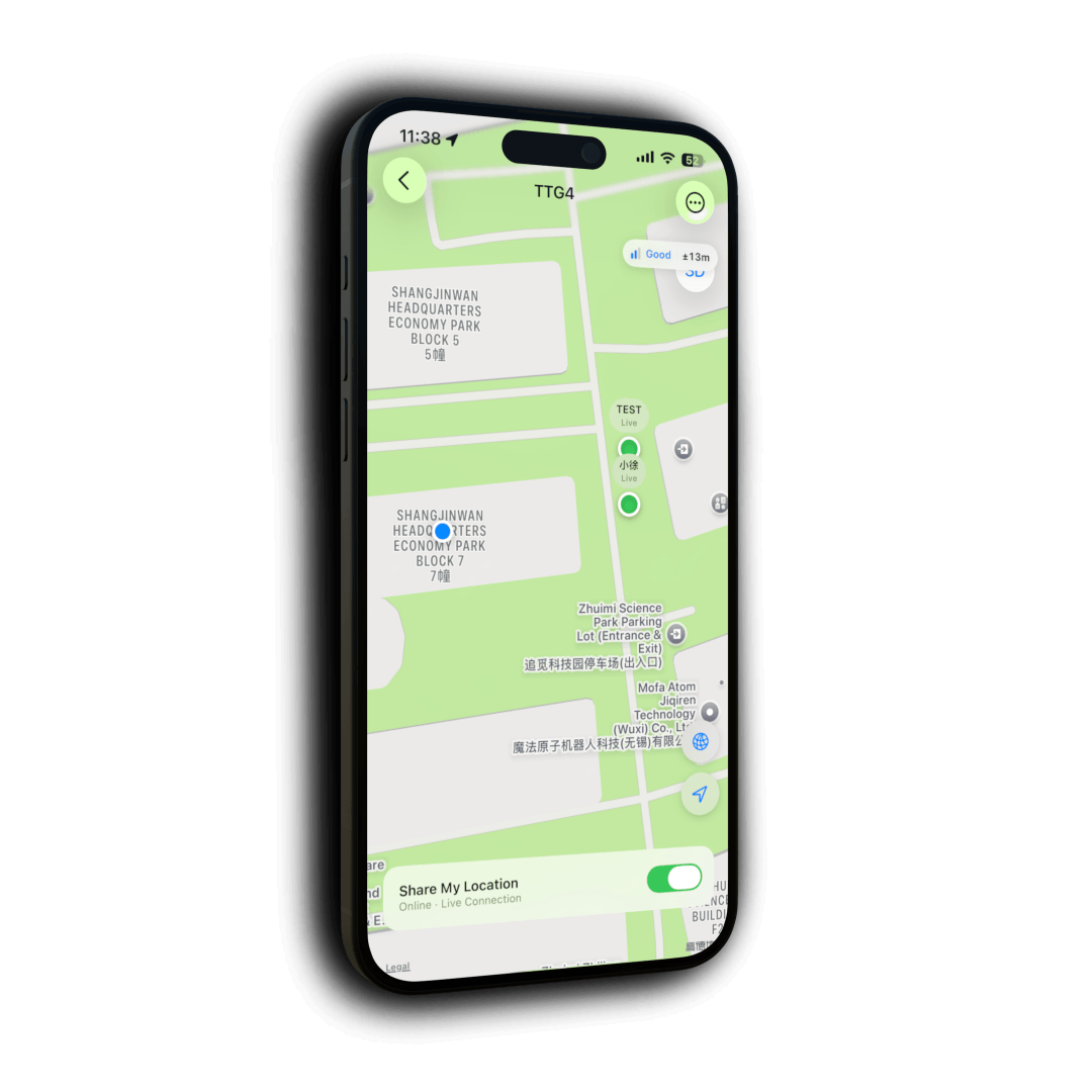 GPS 工具箱实时位置共享界面
